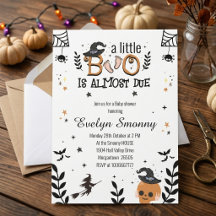 een klein boe is bijna jarig halloween baby shower