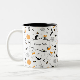 Een Klein Boe Is Hieronder Bijna Verschuldigd Oran Tweekleurige Koffiemok
