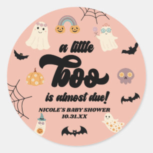 Een klein boekje is bijna klaar! Halloween-Baby sh Ronde Sticker