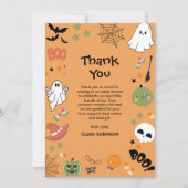 Een klein Boo Cute Ghost Halloween Baby shower Bedankkaart (Voorkant)