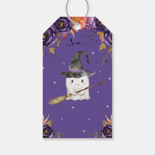 Een klein Boo Cute Ghost Halloween Baby shower Cadeaulabel (Achterkant)