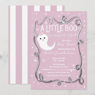 Een klein Boo Geest Roze Halloween Baby Shower Kaart