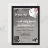 Een klein Boo Ghost Girl Virtual Baby shower Invit Kaart (Voorkant)