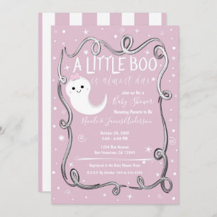 Een klein Boo Ghost Pink Halloween Baby shower Kaart