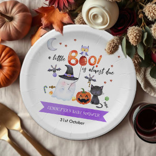 Een klein Boo Halloween Baby shower Witch Pet Papieren Bordje