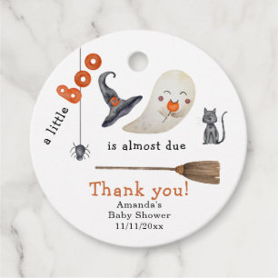 Een klein Boo is bijna zover Dank je baby shower Bedankjes Labels