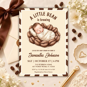 Een Klein Boontje Brouwt Koffie Baby Shower Kaart