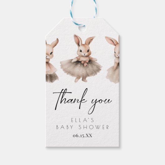 Een klein Bunny-Baby shower Cadeaulabel (Voorkant)