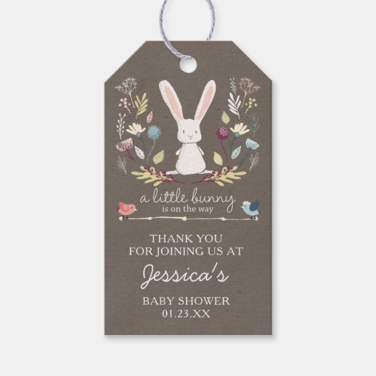 Een klein Bunny Baby shower Favor Cadeaulabel (Voorkant)