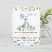 Een klein Bunny Baby shower uitnodiging (Staand voorkant)