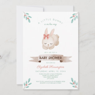 Een klein Bunny Spring Girl-Baby shower Kaart