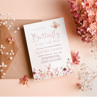 Een klein Butterfly-Baby shower Save The Date