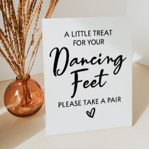Een klein cadeautje voor je dansfeetbruiloft reclamebord met voetstuk