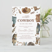 Een klein cowboy Baby shower Kaart (Staand voorkant)