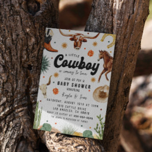 Een klein cowboy Baby shower Kaart