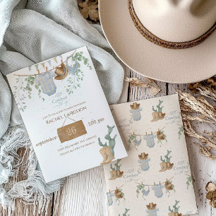Een klein cowboy Baby shower Kaart