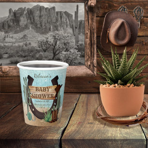Een klein Cowboy Western Baby shower Papieren Bekers