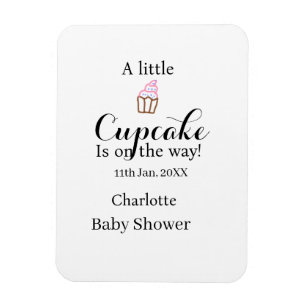 Een klein cupcake is op komst baby shower naam da magneet