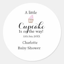 Een klein cupcake is op komst baby shower naam da