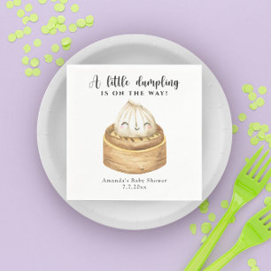 Een klein dumpling is op komst baby shower servet