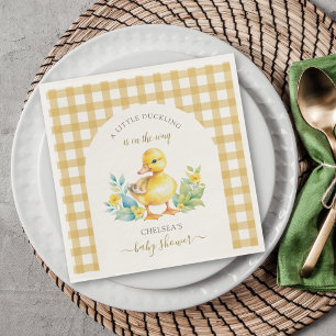 Een klein eendje is op weg naar het Baby shower Servet