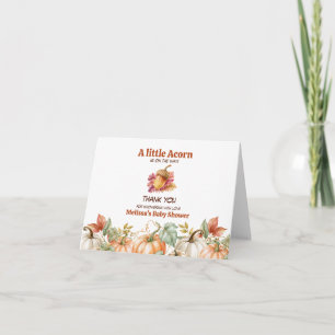 Een Klein Eikel Is Op Weg Fall Baby Shower Bedankkaart