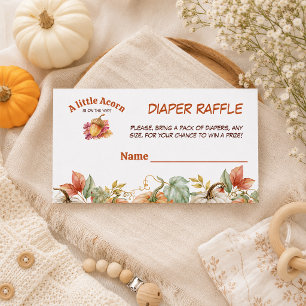 Een Klein Eikel Valt Baby Shower Luier Raffle Informatiekaartje