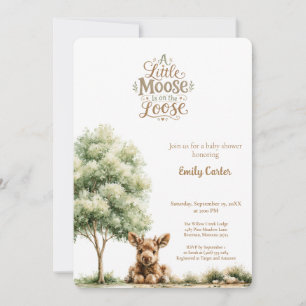 Een klein eland loopt los Baby Shower Kaart