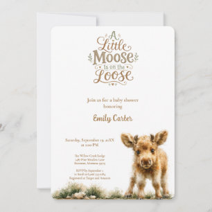 Een klein eland loopt los Baby Shower Kaart