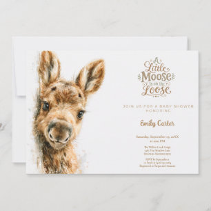 Een klein eland loopt los Baby Shower Kaart