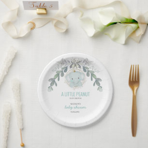 Een klein Elephant Boy Baby shower Papieren Bordje