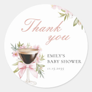 Een klein Espresso Martini Baby shower Ronde Sticker