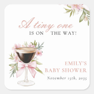 Een klein Espresso Martini Baby shower Vierkante Sticker