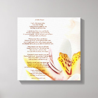 "Een klein gebedje" Orchidee Canvas Afdruk