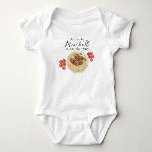 Een klein gehaktbal komt eraan Baby Shower Romper