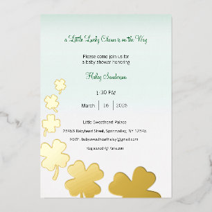Een Klein Geluksbrenger Komt Er Aan Uitnodiging