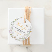 Een klein Honey Bee Wildflower Baby shower Bedankjes Labels (In situ)