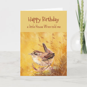 Een klein huis Wren persoonlijkheid Verjaardag Fun Kaart
