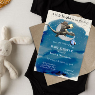 Een klein Knight Dragon Baby shower Kaart