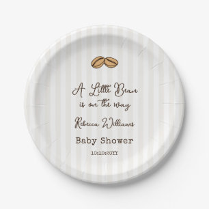 Een Klein Koffieboontje Is Op Weg Baby Shower Papieren Bordje