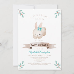 Een klein konijntje lente jongen Baby shower Kaart