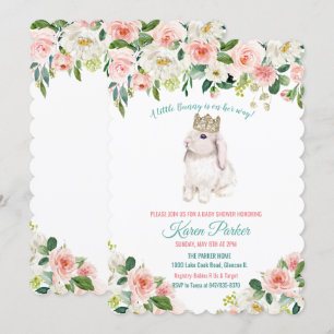 Een klein konijntje Waterverf Baby shower uitnodig Kaart