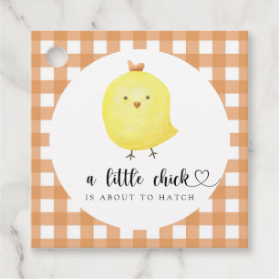 Een klein kuiken staat op het punt om Baby shower Bedankjes Labels