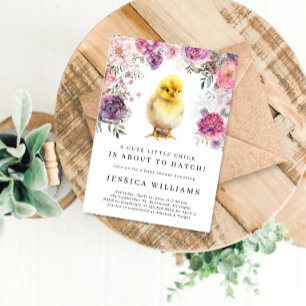 Een klein kuiken staat op het punt om Baby shower Kaart