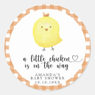 Een klein kuikentje is op komst - Baby Shower Ronde Sticker
