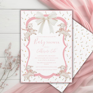 Een Klein Lammetje Roze Lammetjes Schapen Baby Sho Kaart