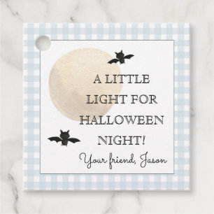 Een klein licht voor Halloween Night Blue Boy Bedankjes Labels