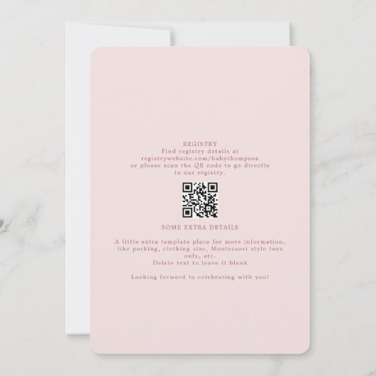 Een klein liefje Elephant Girl Baby shower Kaart (Achterkant)