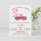 Een klein liefje Red Truck Baby shower Kaart (Staand voorkant)