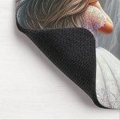 Een klein meisje dat in een spiegel naar een bruid muismat (Hoek)